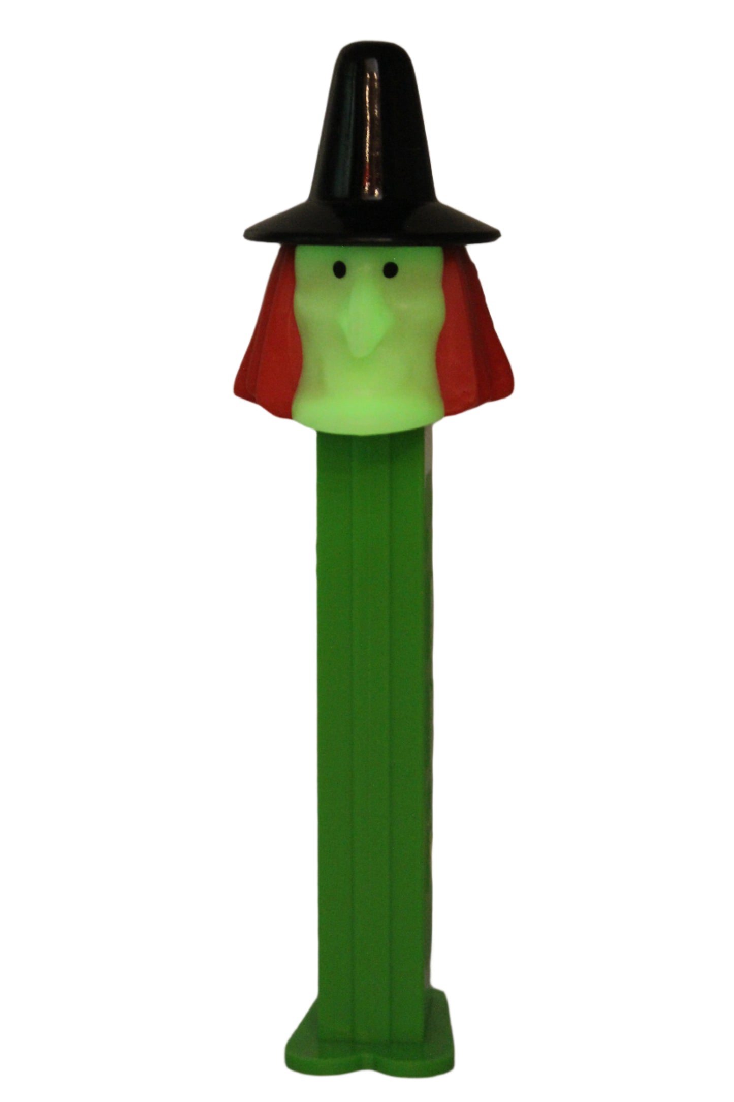 Rare! Glow in the Dark Witch Pez on Green Stem, Slovenia, 2003, LOOSE Rare!