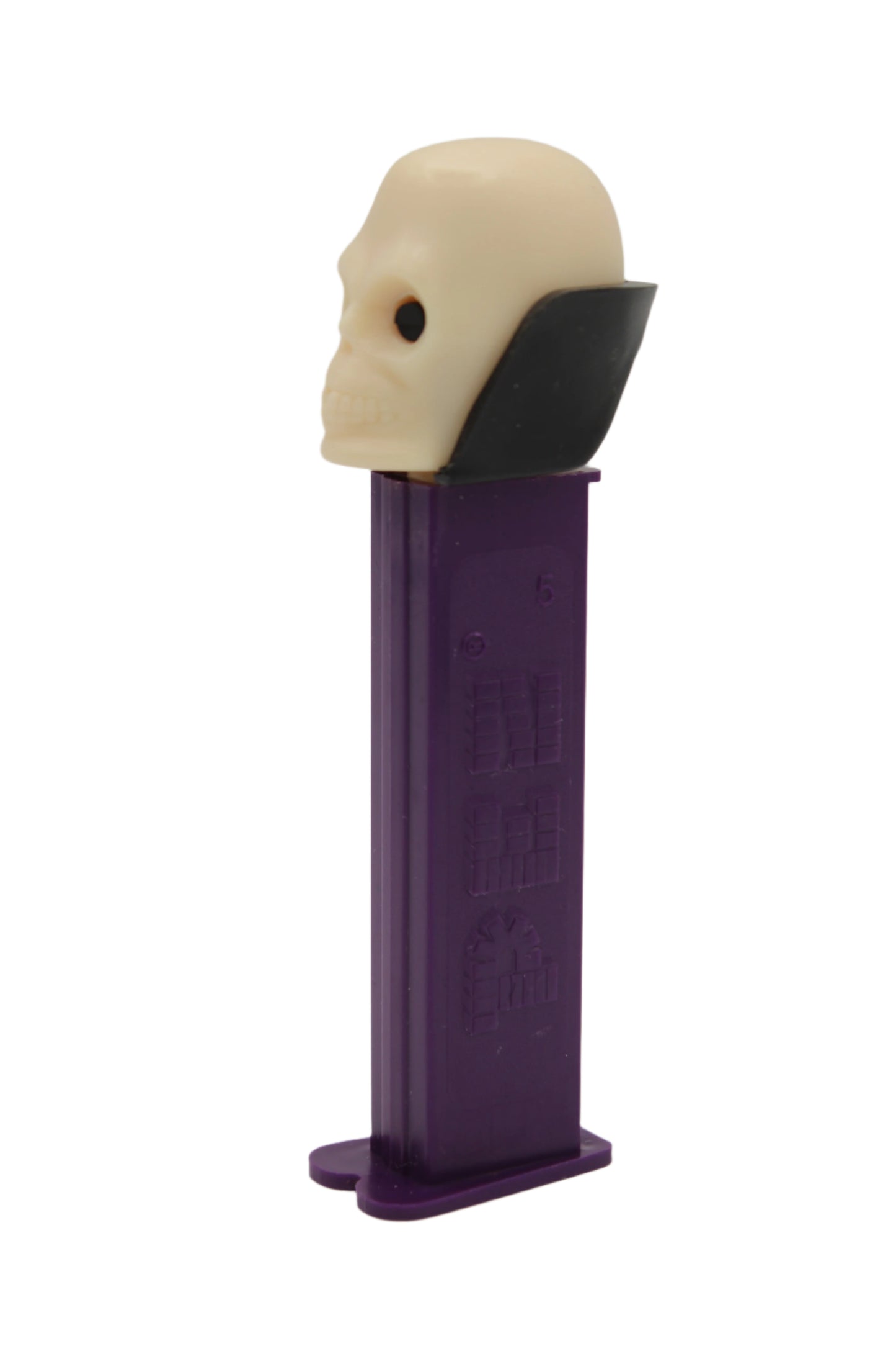Dr Skull Pez, Skull B, Vampire Pez on Purple Stem, Slovenia, Loose