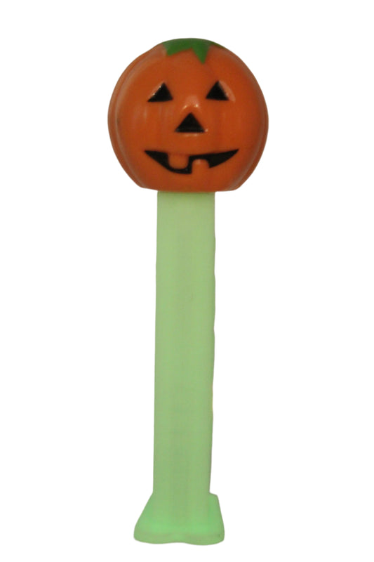 Pumpkin Pez on Glow in the Dark Stem Pez, Hungary, LOOSE!