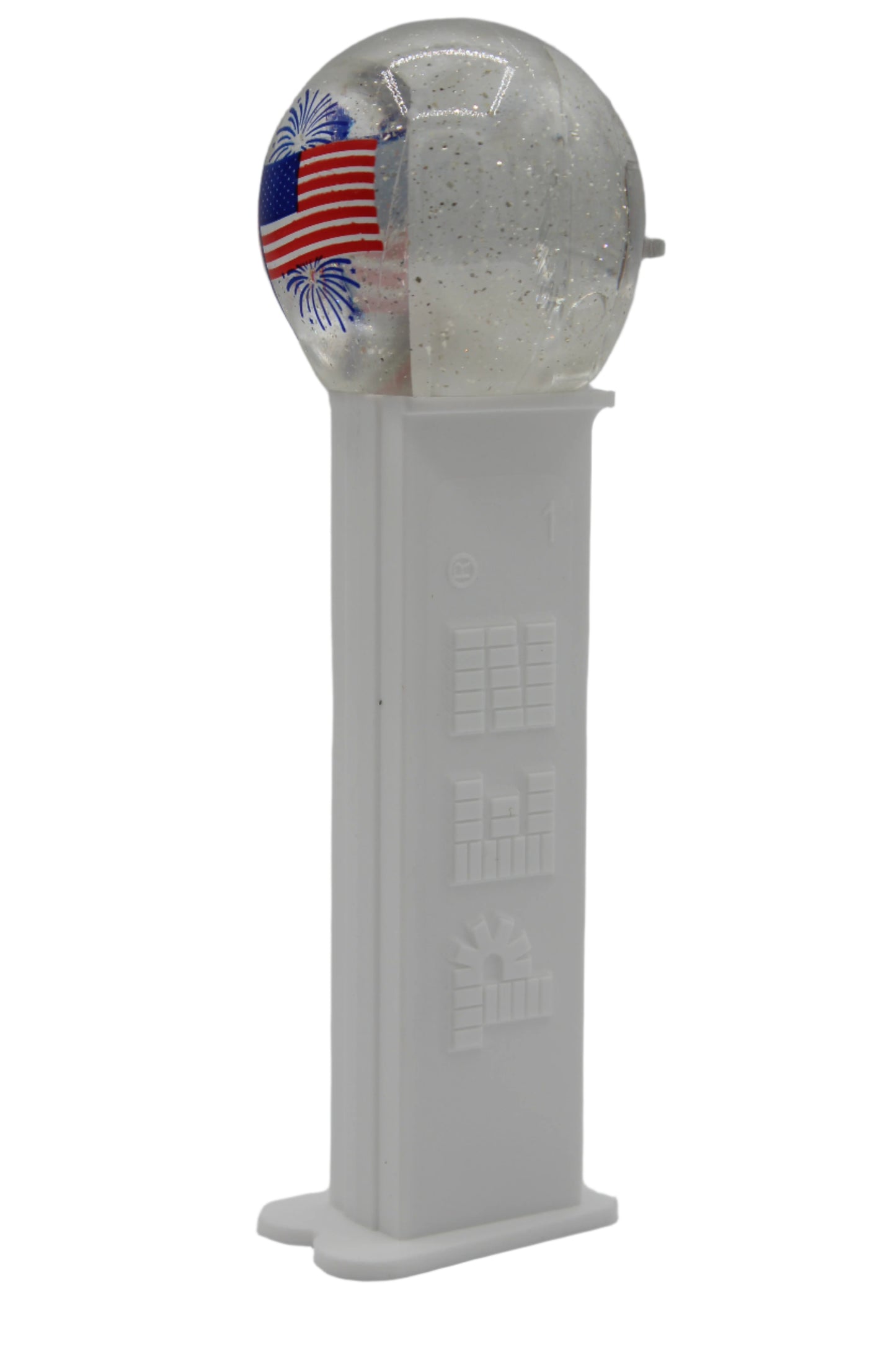 USA Flag Crystal Pez, NEW WHITE STEM, Limited Edition 2025 Pez, Loose or Mint on Card!