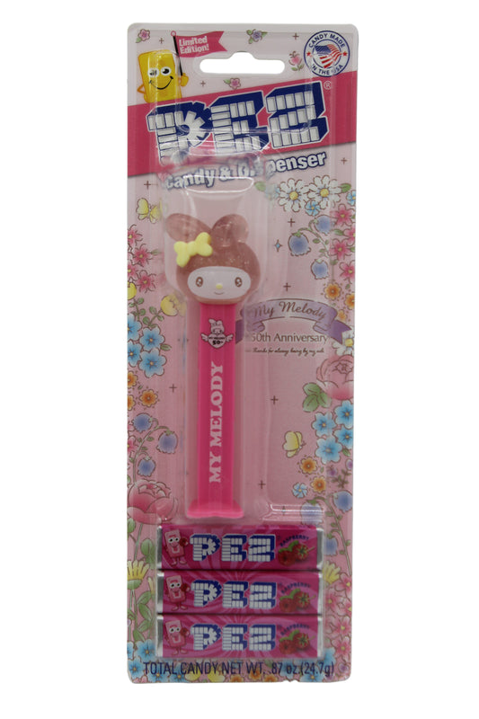 NEW! 2025 Hello Kitty Crystal My Melody Pez 50th Anniversary, Mint on Card!**Very Limited Stock