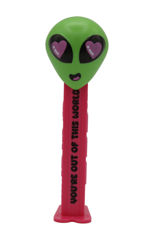 Valentine Alien Pez, You're Out of This World, Exclusive Pez, Mint on Valentine Card or Loose!