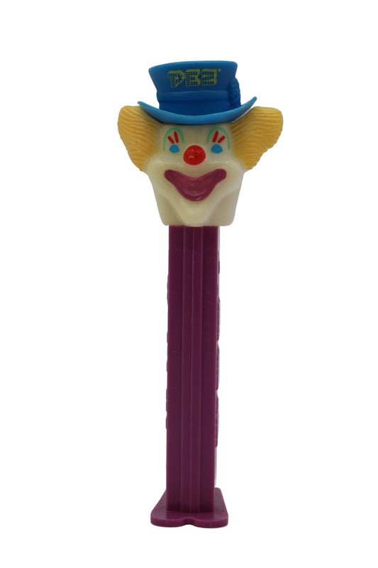 Peter Pez Clown Pez on Purple Stem, Version B, Slovenia, Loose