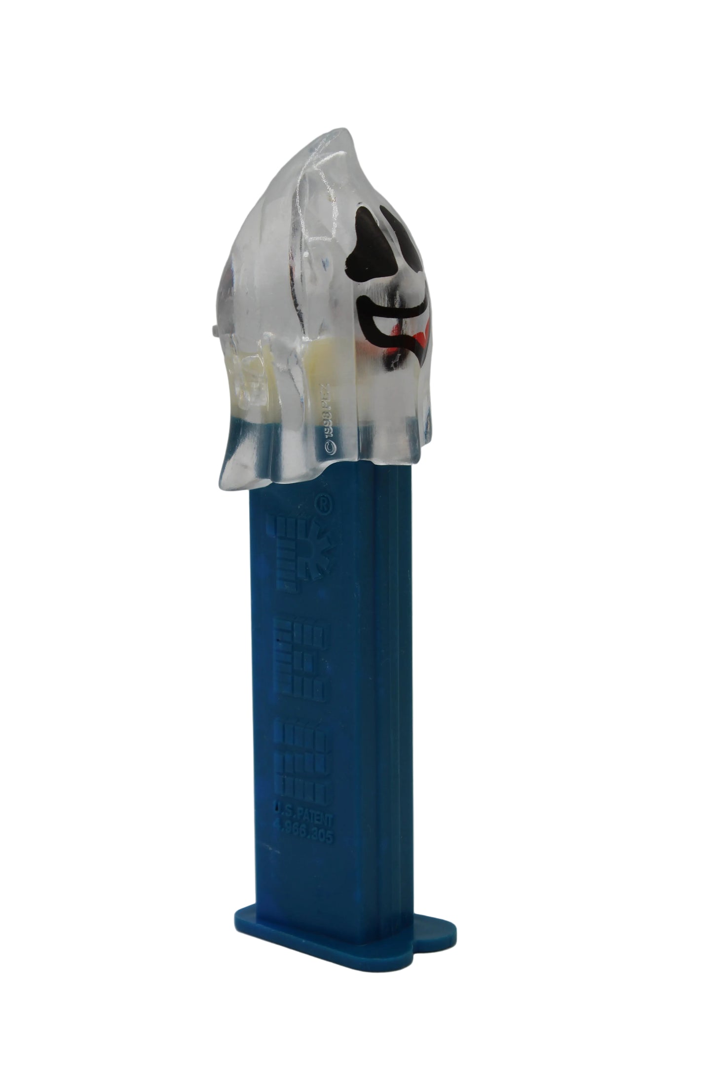 Colorless Crystal Ghost Pez on Blue Stem, Naughty Neil, Part of Pez Offer #72, Loose