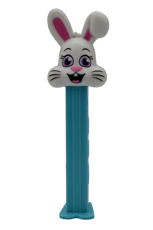 NEW! 2026 Floppy Ear Easter Bunny Pez on Blue Stem, Purple Eyes! Loose or Mint on Card!