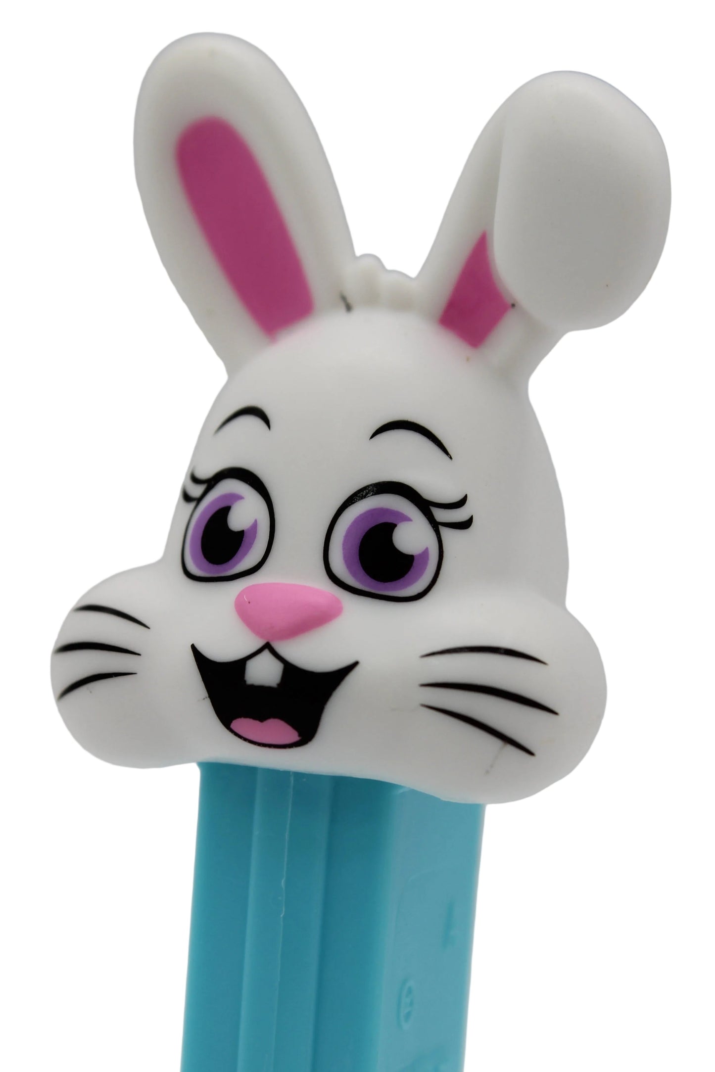 NEW! 2026 Floppy Ear Easter Bunny Pez on Blue Stem, Purple Eyes! Loose or Mint on Card!
