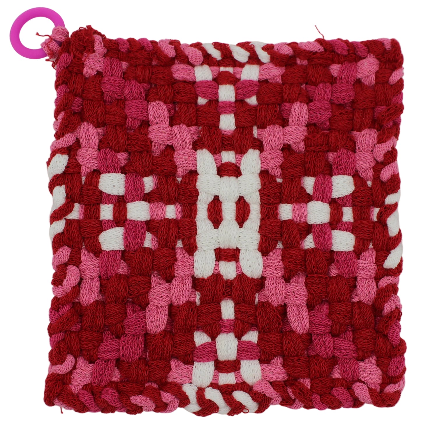 St Valentine's Cross, Hand-Woven Potholder with Silicone Ring