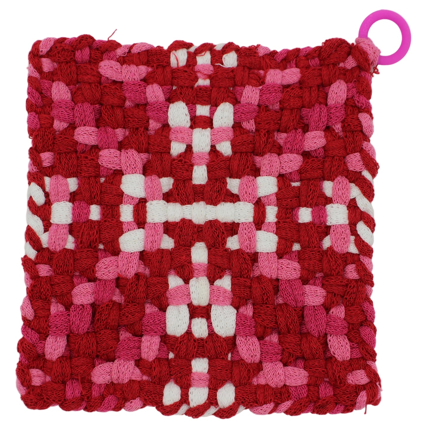 St Valentine's Cross, Hand-Woven Potholder with Silicone Ring