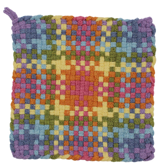 Easter Basket Hand-Woven Potholder, No Ring