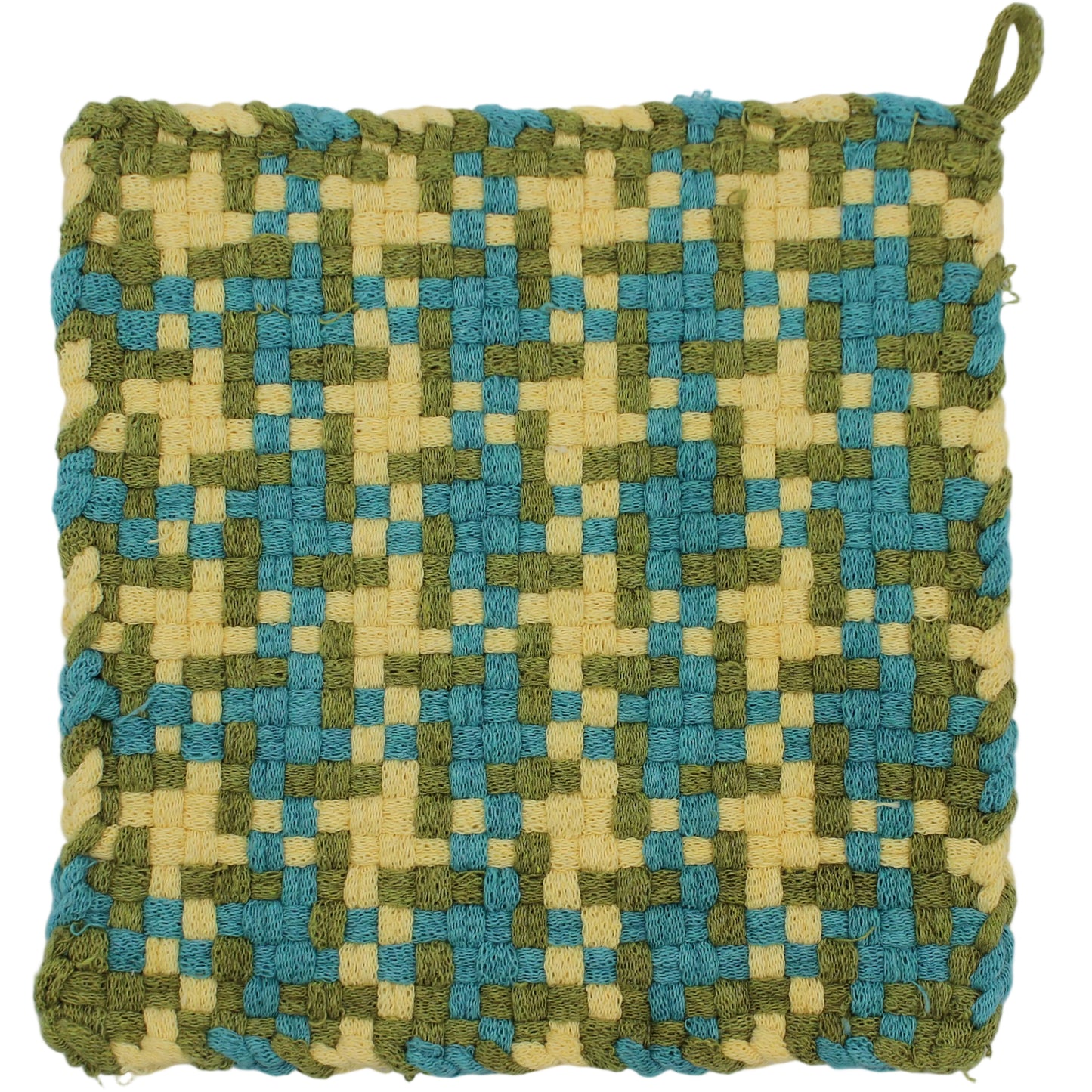 Bahama Herringbone Hand-Woven Potholder, No Ring