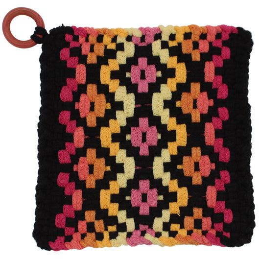 Manique Mojave Sunset tissée à la main avec anneau en bois