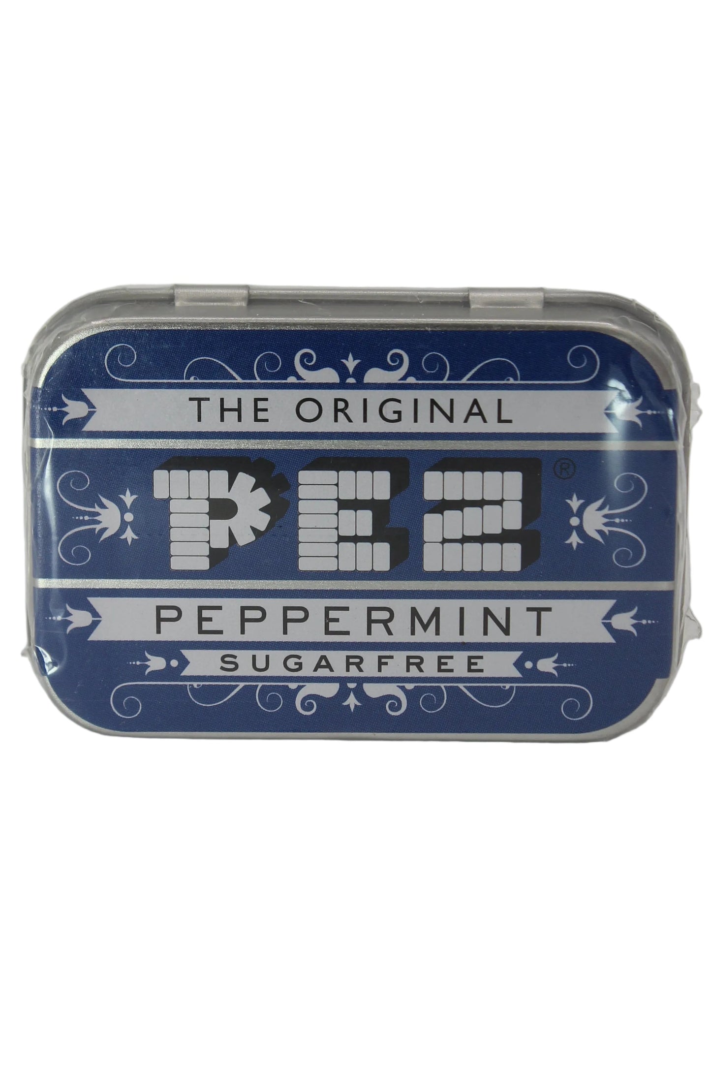 Blue & White Pez Peppermint Candy Pocket Tin with Retro Styling