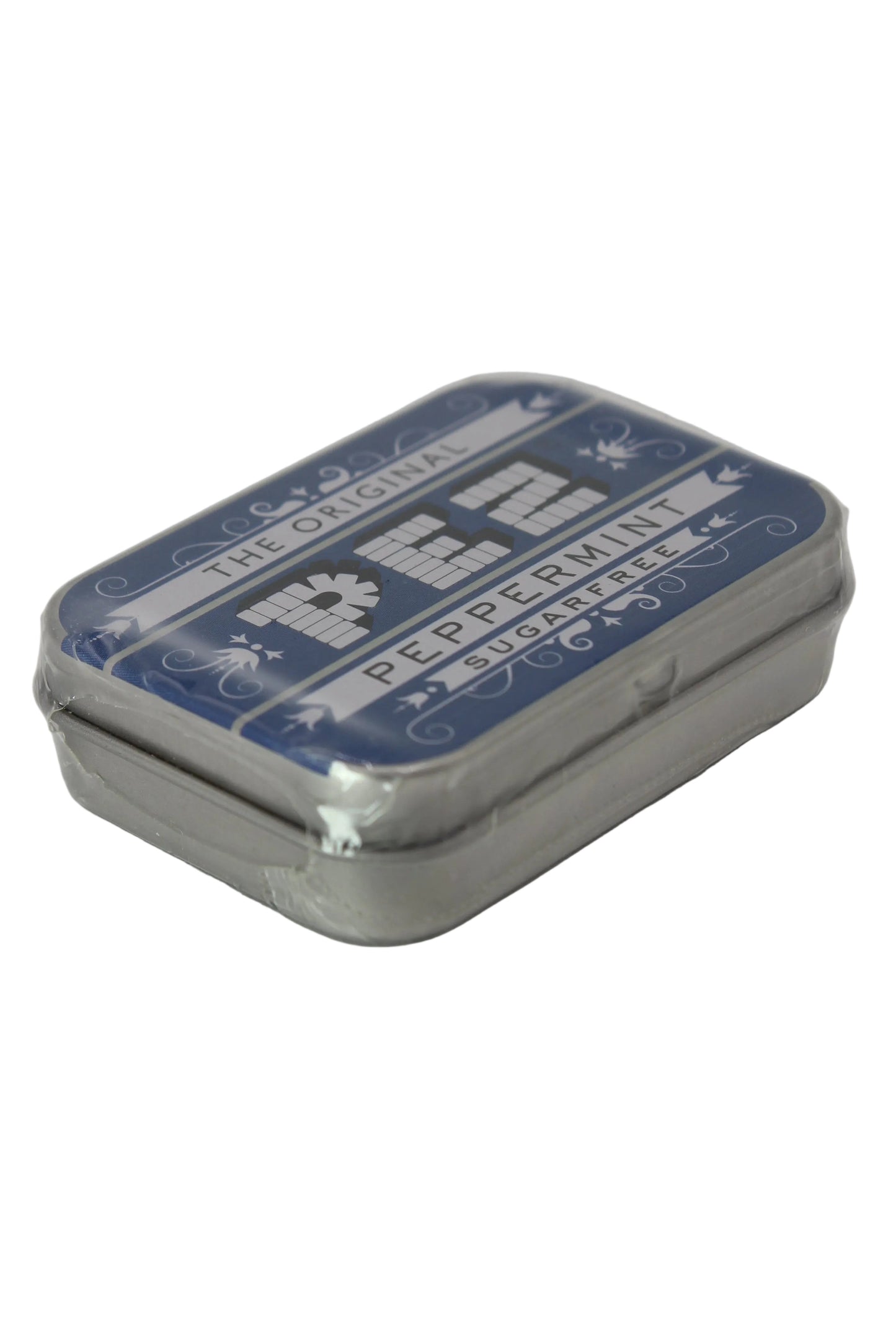 Blue & White Pez Peppermint Candy Pocket Tin with Retro Styling