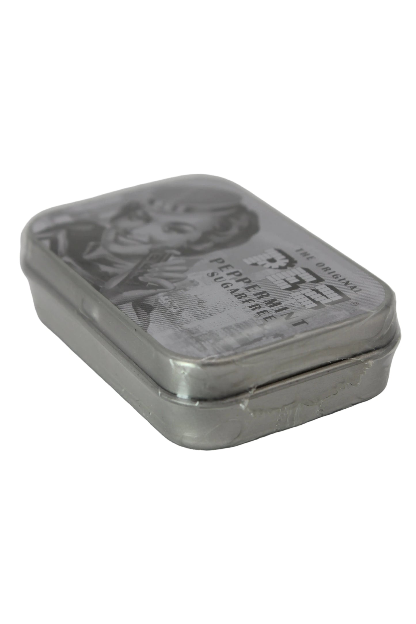 Black & White Pez Peppermint Candy Pocket Tin with Retro Styling