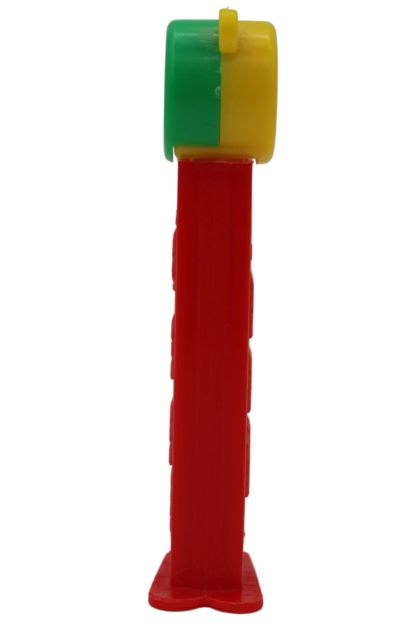 Pez silbato de entrenador, rojo y amarillo con lazo rojo en tallo verde, suelto