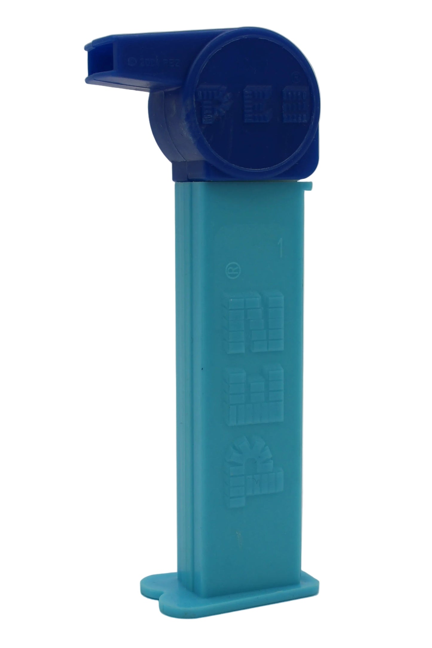 Coach Whistle Pez, Dark Blue with No Loop on Light Blue Stem, 2004 Hungary 5.9, Loose