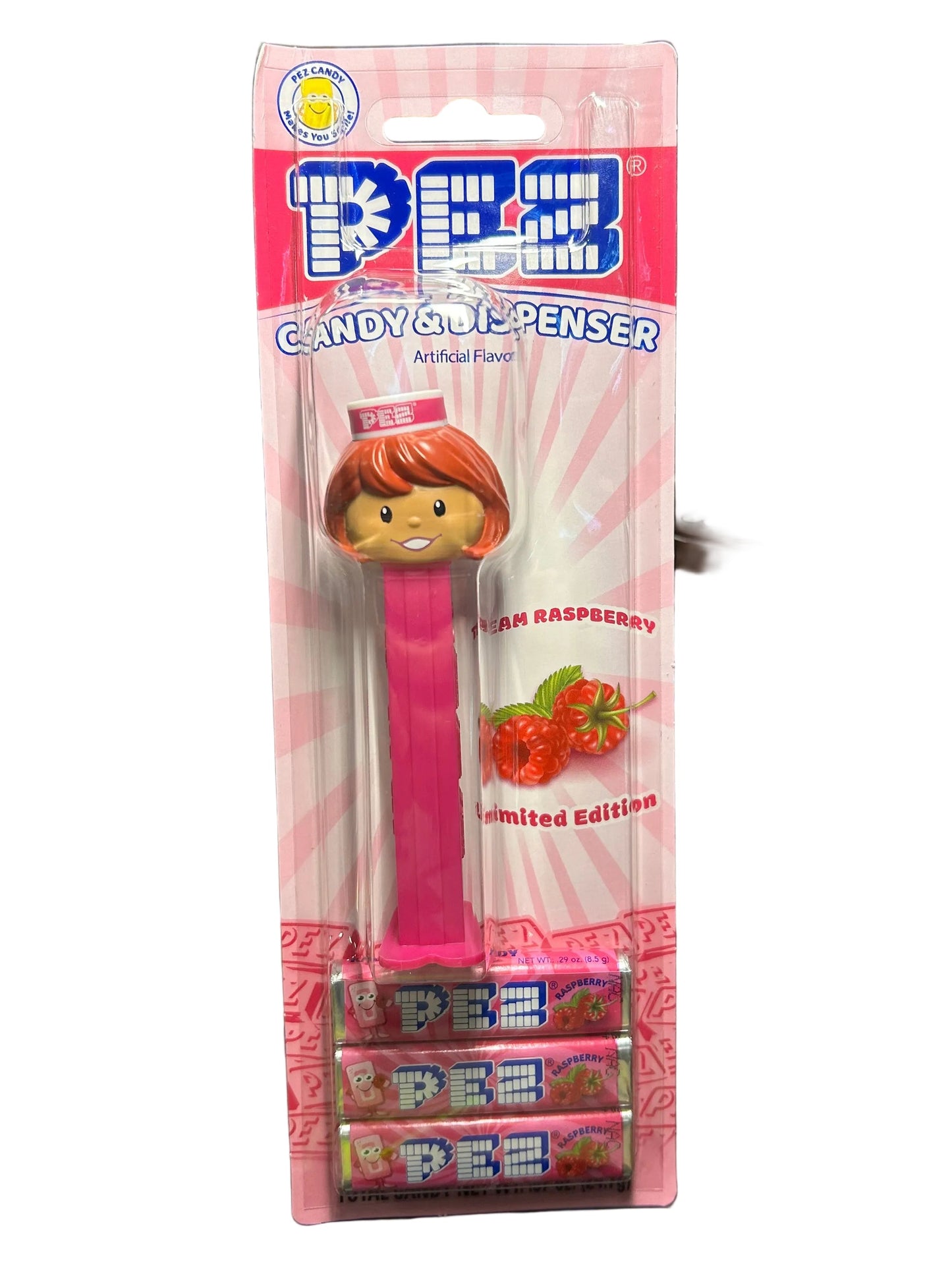 Raspberry Pez Presenter Girl Pez, Exclusive 2026 Pez, Mint on Card or Loose