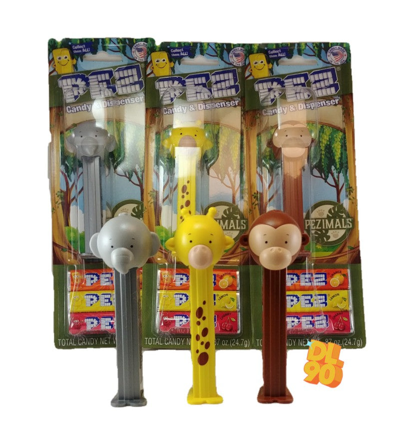 NEW! 2022 Pezimals Pez, Elephant, Monkey and Giraffe! Mint on Card, Loose or Combo!