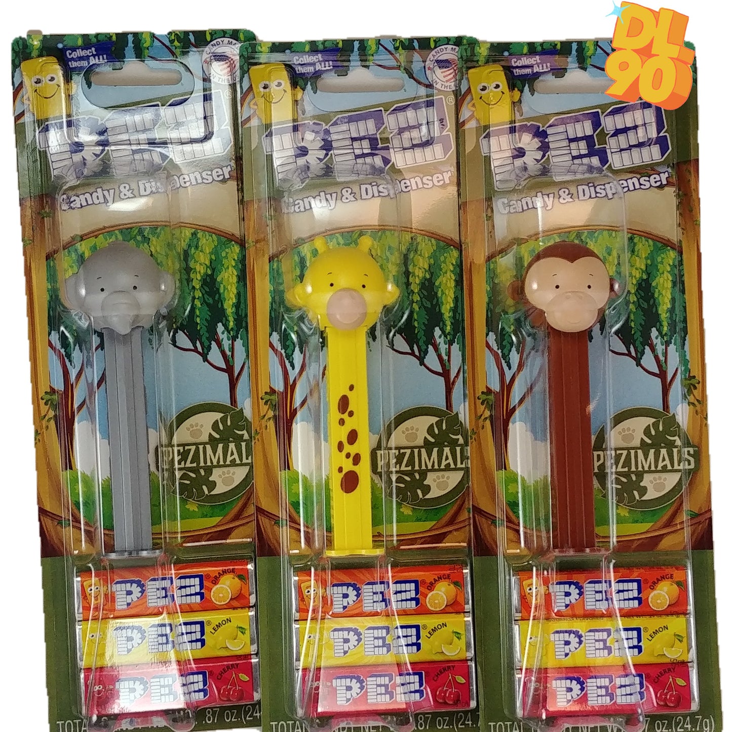 NEW! 2022 Pezimals Pez, Elephant, Monkey and Giraffe! Mint on Card, Loose or Combo!