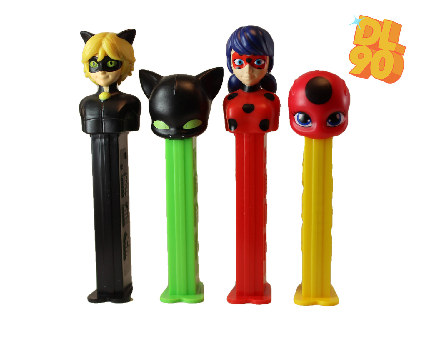 Miraculous Pez, Set of 4, Ladybug, Cat Noir, Plagg & Tikki, 2023, Loose or Mint in Bag